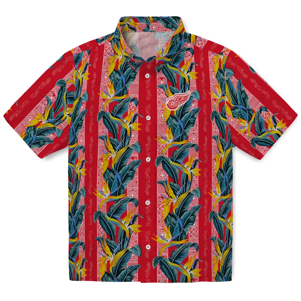 Detroit Red Wings Hawaiian Shirt - Paradise Vines detroit red wings paradise vines red hawaiian shirts best selling