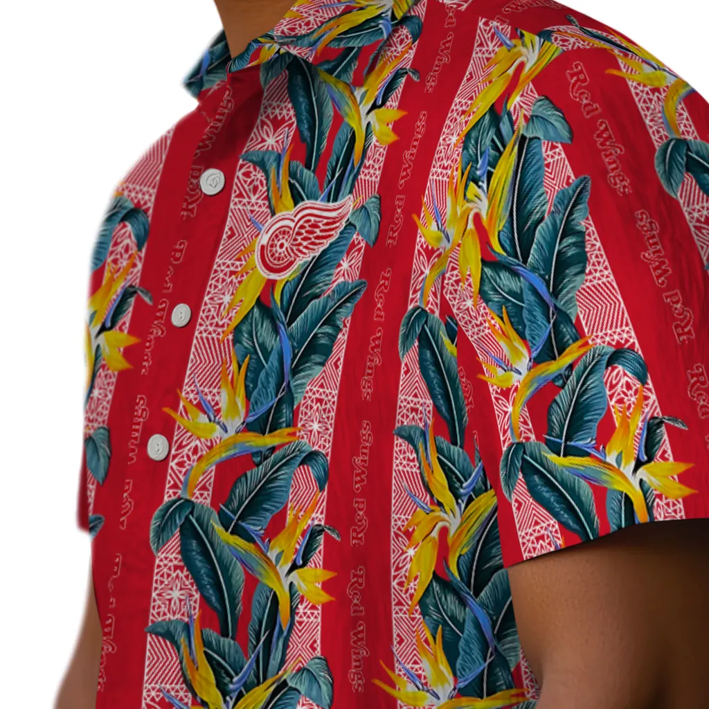 Detroit Red Wings Hawaiian Shirt - Paradise Vines detroit red wings paradise vines red hawaiian shirts trendy