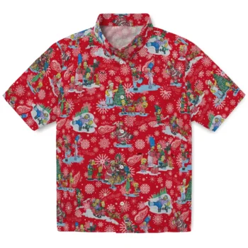 detroit red wings simpsons christmas red hawaiian shirts best selling