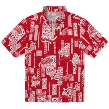 detroit red wings turtle lines red hawaiian shirts best selling