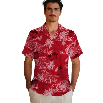 detroit red wings wave palm red hawaiian shirts fashion forward