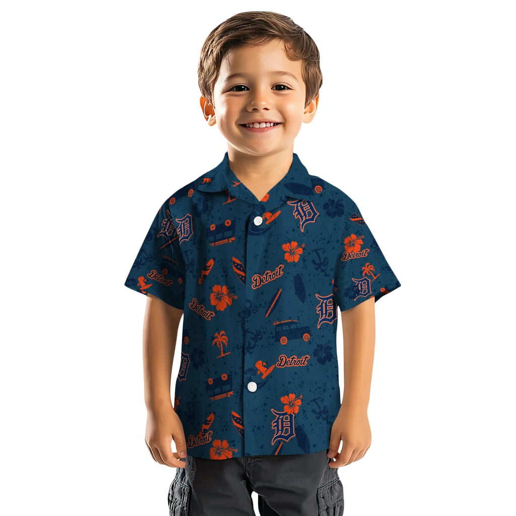 Detroit Tigers Hawaiian Shirt - Beach Vibe detroit tigers beach vibe navy hawaiian shirts top rated