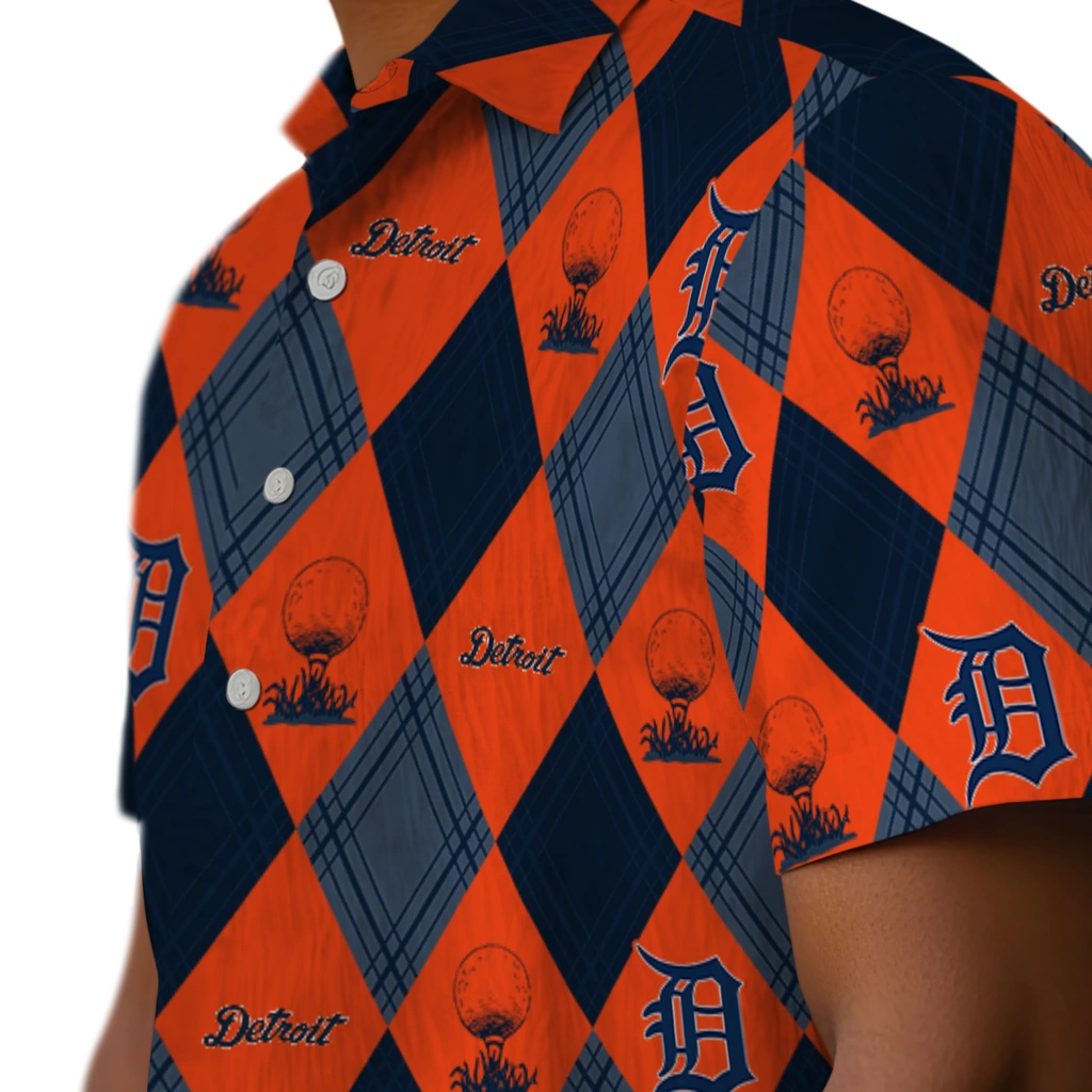 Detroit Tigers Hawaiian Shirt - Golfing Plaid detroit tigers balloon plaid navy hawaiian shirts trendy