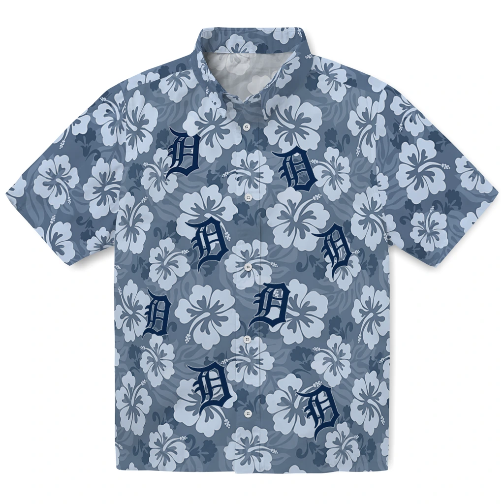 Detroit Tigers Hawaiian Shirt - Hibiscus Cluster detroit tigers hibiscus cluster navy hawaiian shirts best selling