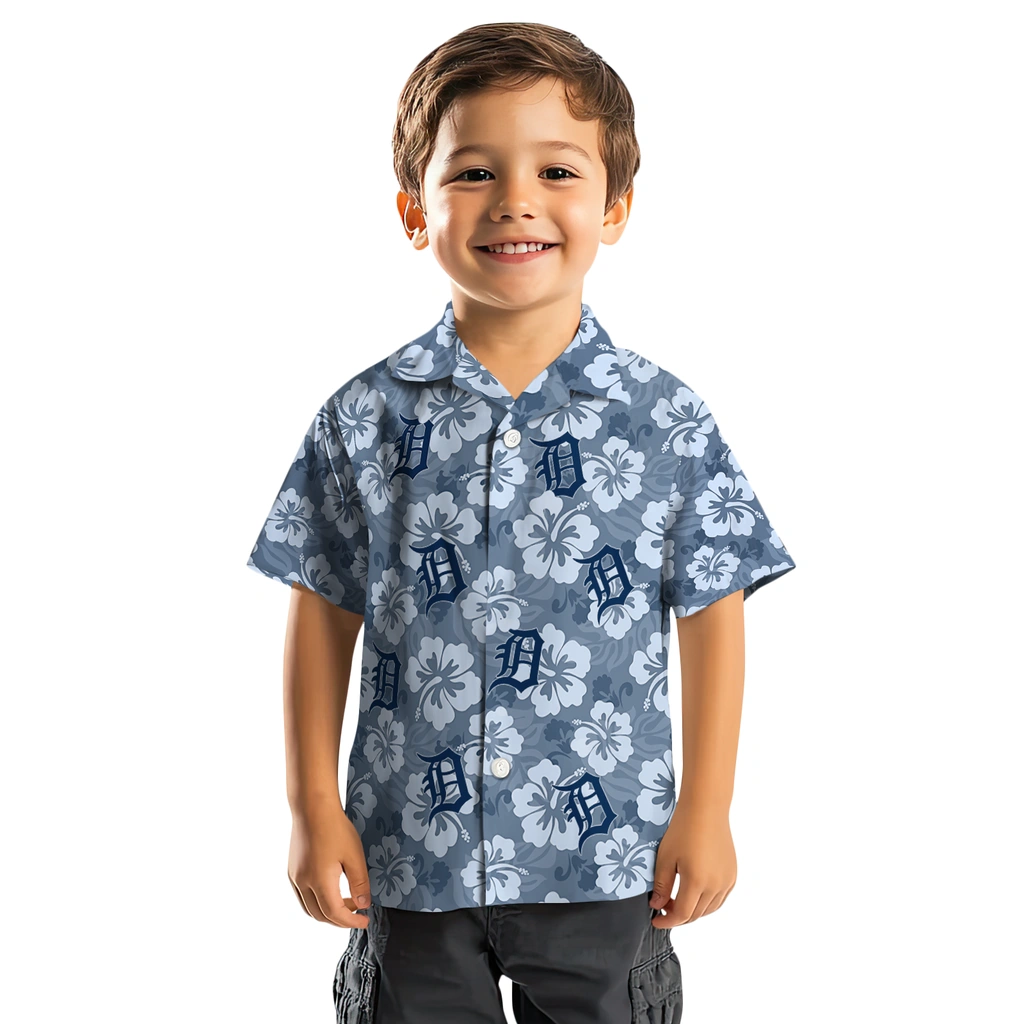 Detroit Tigers Hawaiian Shirt - Hibiscus Cluster detroit tigers hibiscus cluster navy hawaiian shirts top rated