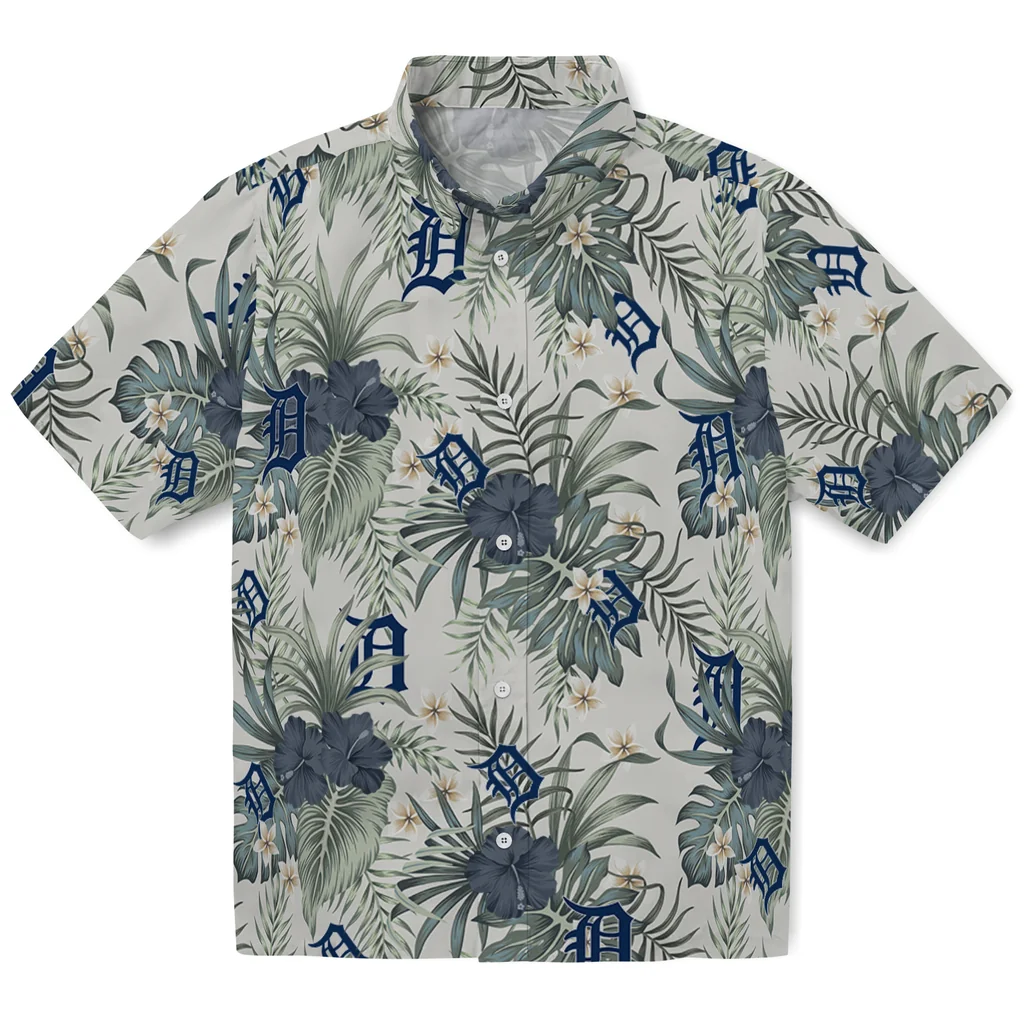 Detroit Tigers Hawaiian Shirt - Hibiscus Designs detroit tigers hibiscus designs beige hawaiian shirts best selling