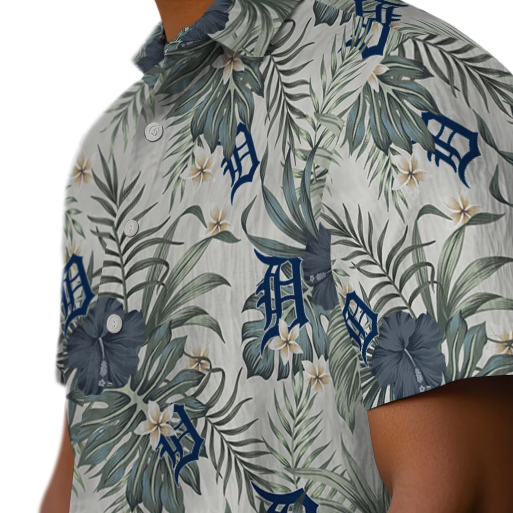 Detroit Tigers Hawaiian Shirt - Hibiscus Designs detroit tigers hibiscus designs beige hawaiian shirts trendy