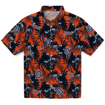 detroit tigers hibiscus exotic navy hawaiian shirts best selling