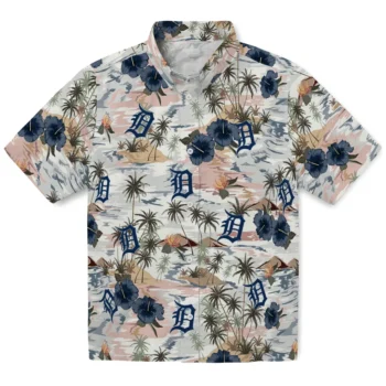 detroit tigers hibiscus seaside white hawaiian shirts best selling