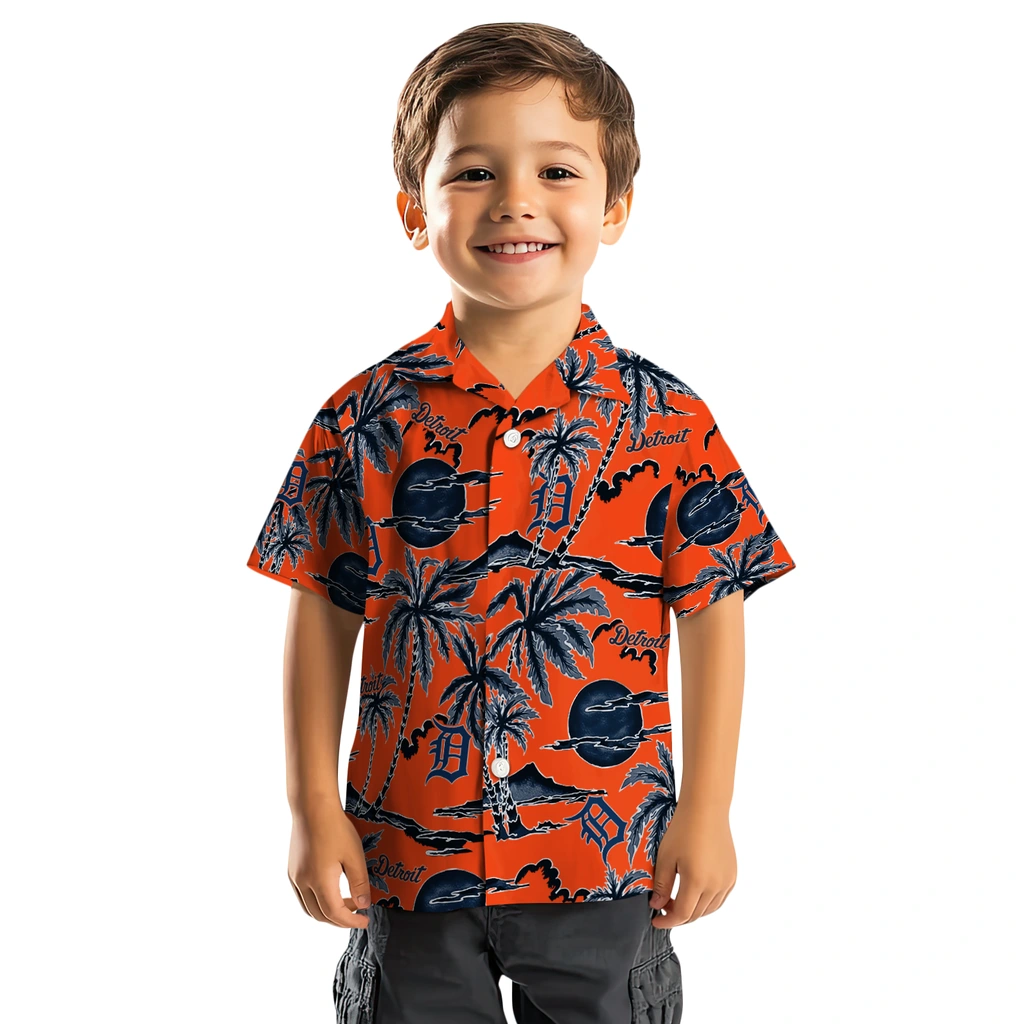 Detroit Tigers Hawaiian Shirt - Palm Sunset detroit tigers palm sunset hawaiian shirts top rated