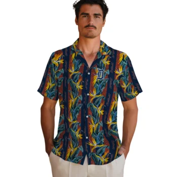 detroit tigers paradise vines navy hawaiian shirts fashion forward