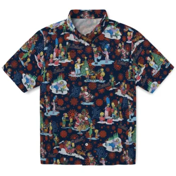 detroit tigers simpsons christmas navy hawaiian shirts best selling