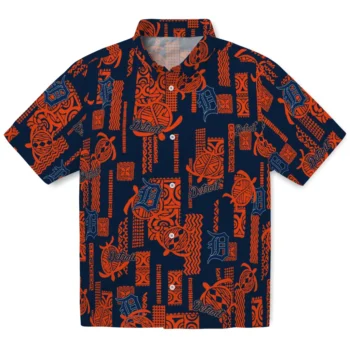 detroit tigers turtle lines navy hawaiian shirts best selling