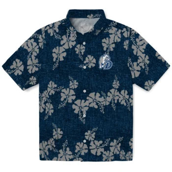 drake bulldogs hibiscus petals blue hawaiian shirts best selling