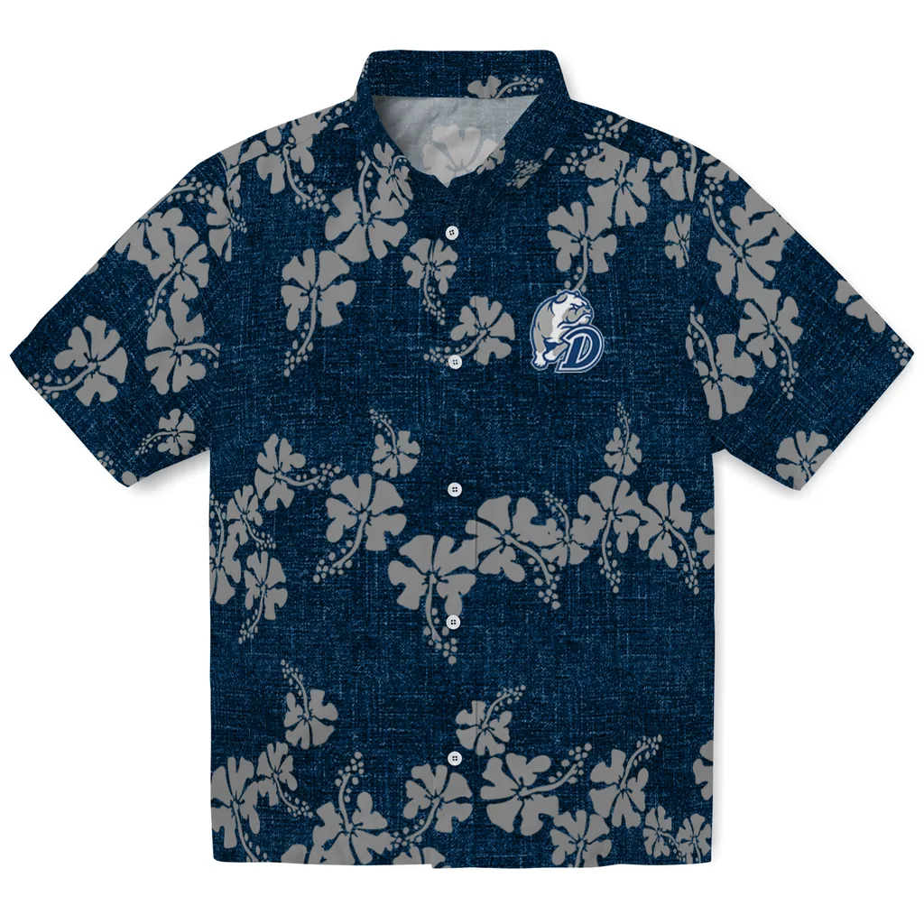 Drake Bulldogs Hawaiian Shirt - 50th State Flower drake bulldogs hibiscus petals blue hawaiian shirts best selling