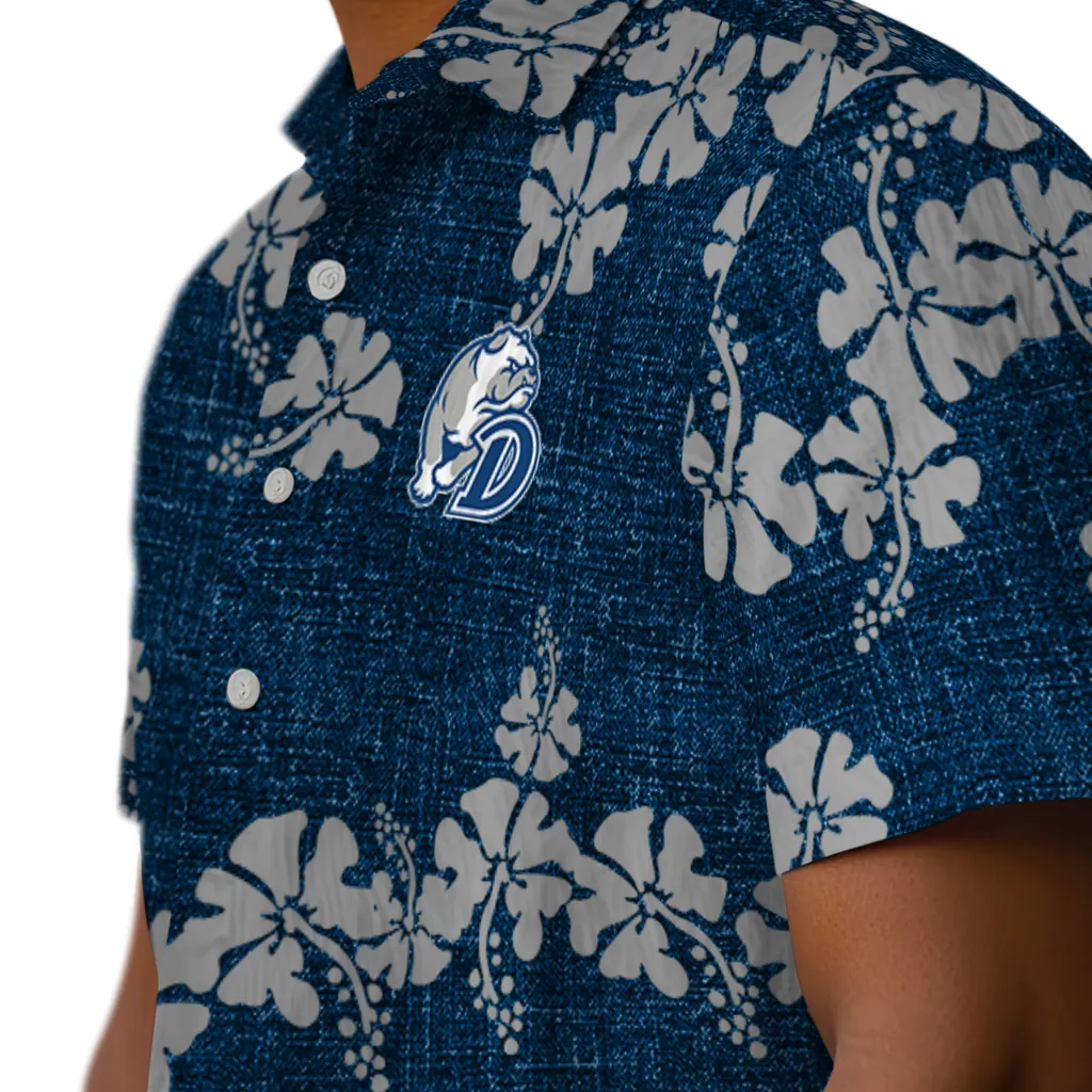 Drake Bulldogs Hawaiian Shirt - 50th State Flower drake bulldogs hibiscus petals blue hawaiian shirts trendy