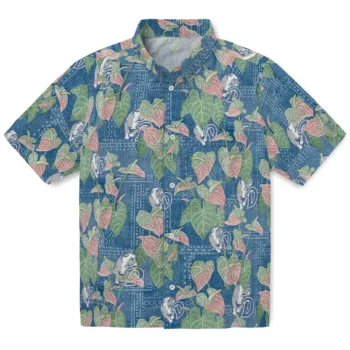 drake bulldogs anthurium overlay blue hawaiian shirts best selling