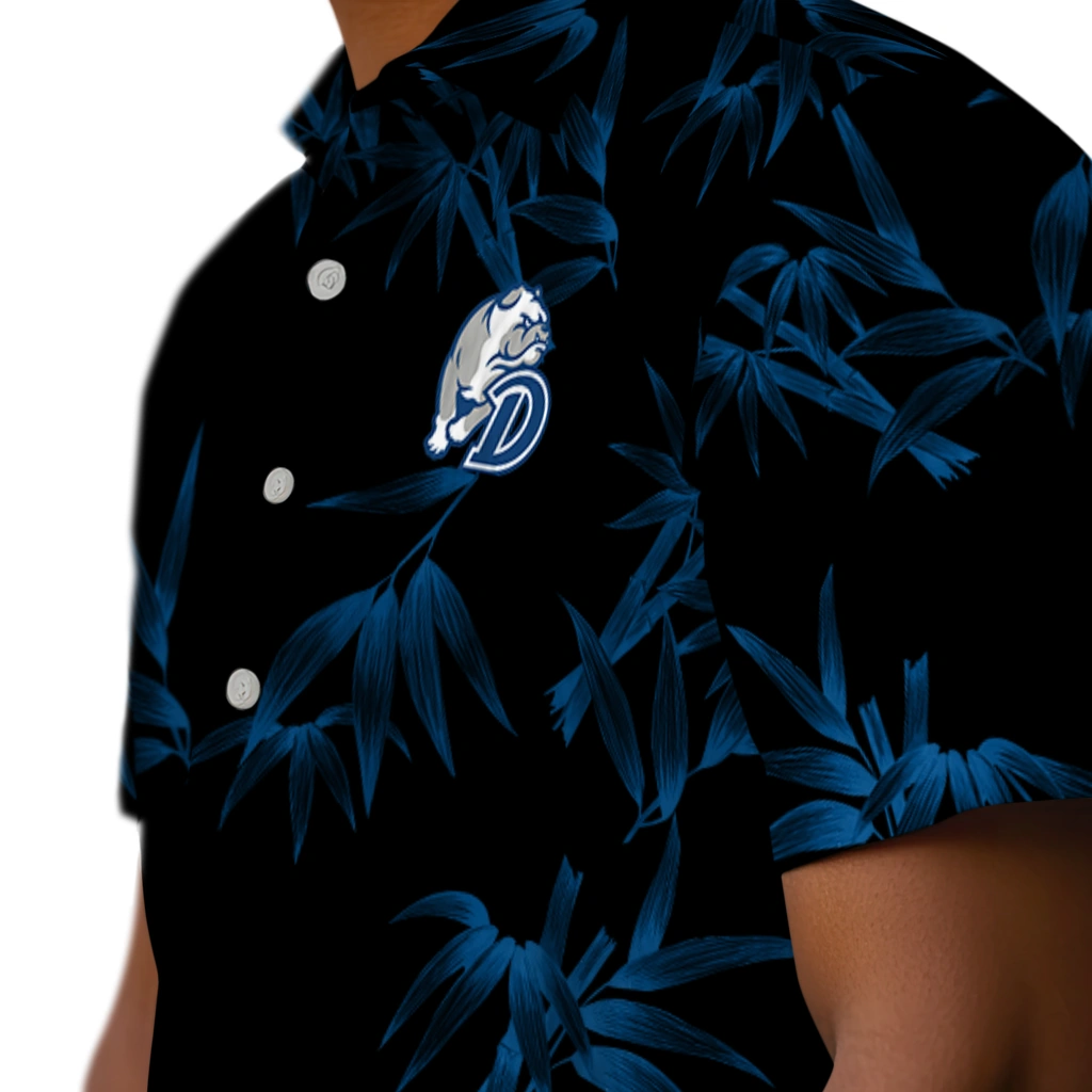 Drake Bulldogs Hawaiian Shirt - Bamboo Branches drake bulldogs bamboo branches blue black hawaiian shirts trendy