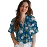 Drake Bulldogs Hawaiian Shirt – Flamingo and Hibiscus