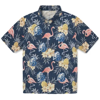 drake bulldogs flamingo hibiscus navy hawaiian shirts best selling