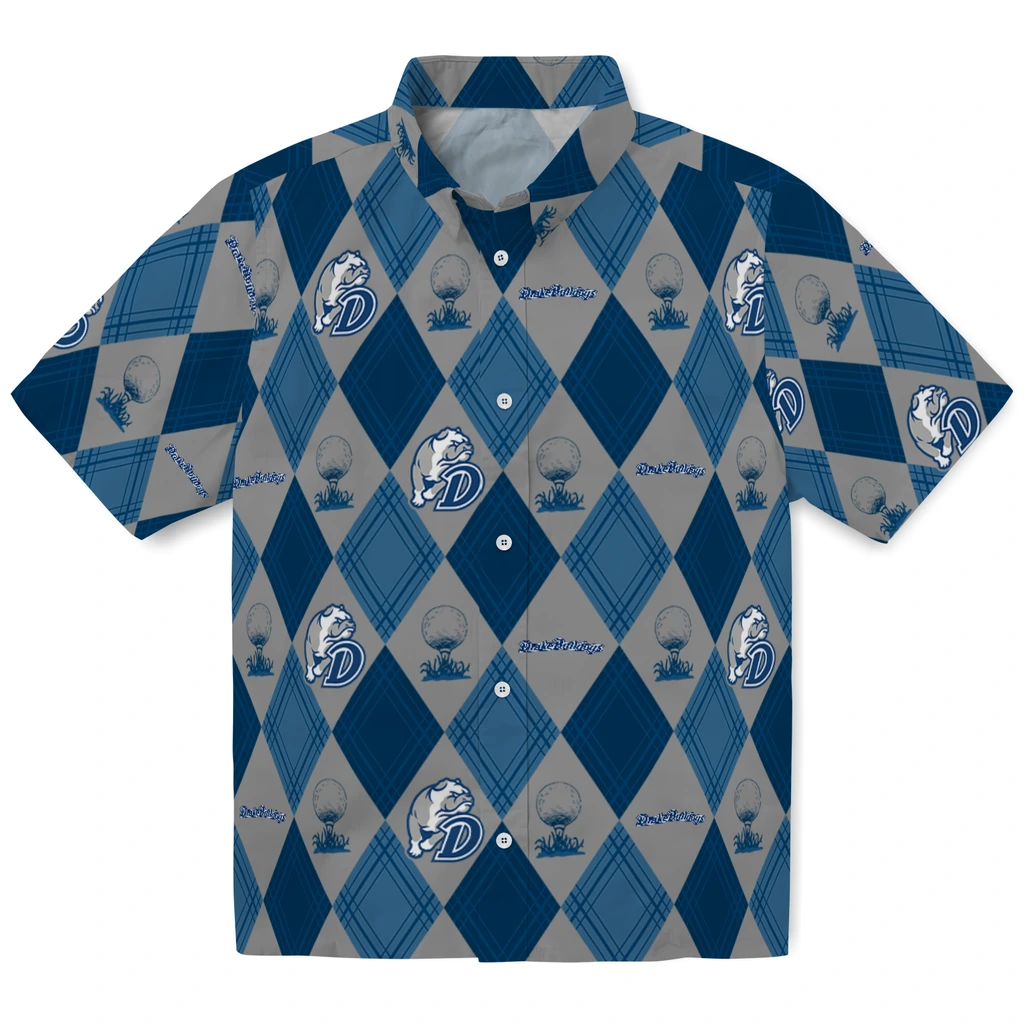 Drake Bulldogs Hawaiian Shirt - Golfing Plaid drake bulldogs balloon plaid blue hawaiian shirts best selling