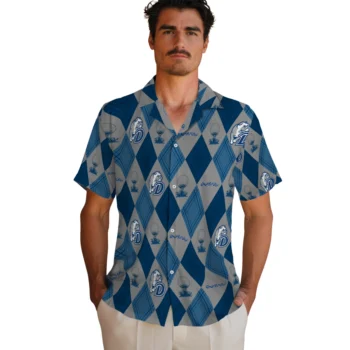 drake bulldogs balloon plaid blue hawaiian shirts fashion forward