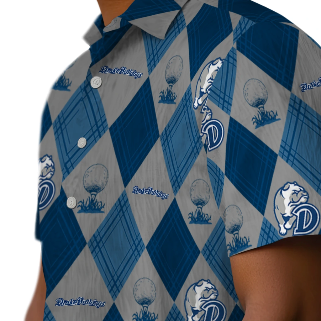 Drake Bulldogs Hawaiian Shirt - Golfing Plaid drake bulldogs balloon plaid blue hawaiian shirts trendy