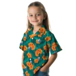 Drake Bulldogs Hawaiian Shirt – Hibiscus and Palm Leaves
