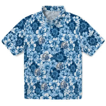 drake bulldogs hibiscus blooms blue hawaiian shirts best selling