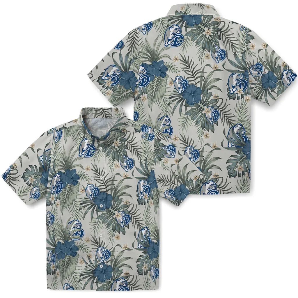 Drake Bulldogs Hawaiian Shirt - Hibiscus Designs drake bulldogs hibiscus designs beige hawaiian shirts high quality