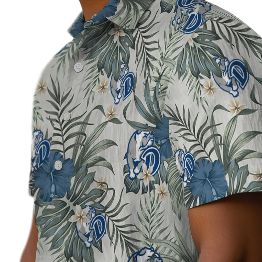 Drake Bulldogs Hawaiian Shirt - Hibiscus Designs drake bulldogs hibiscus designs beige hawaiian shirts trendy