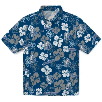 drake bulldogs hibiscus bloom blue hawaiian shirts best selling