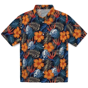 drake bulldogs hibiscus foliage hawaiian shirts best selling