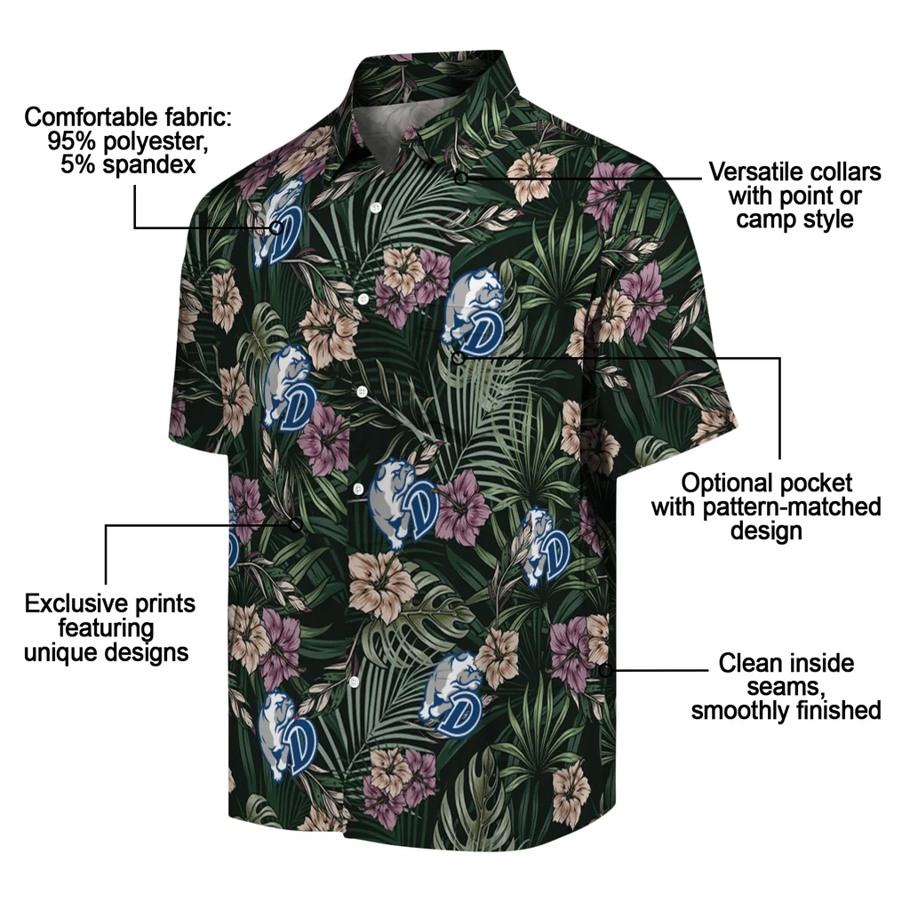 Drake Bulldogs Hawaiian Shirt - Hibiscus Leaves Pattern drake bulldogs hibiscus leaves pattern green hawaiian shirts new arrival