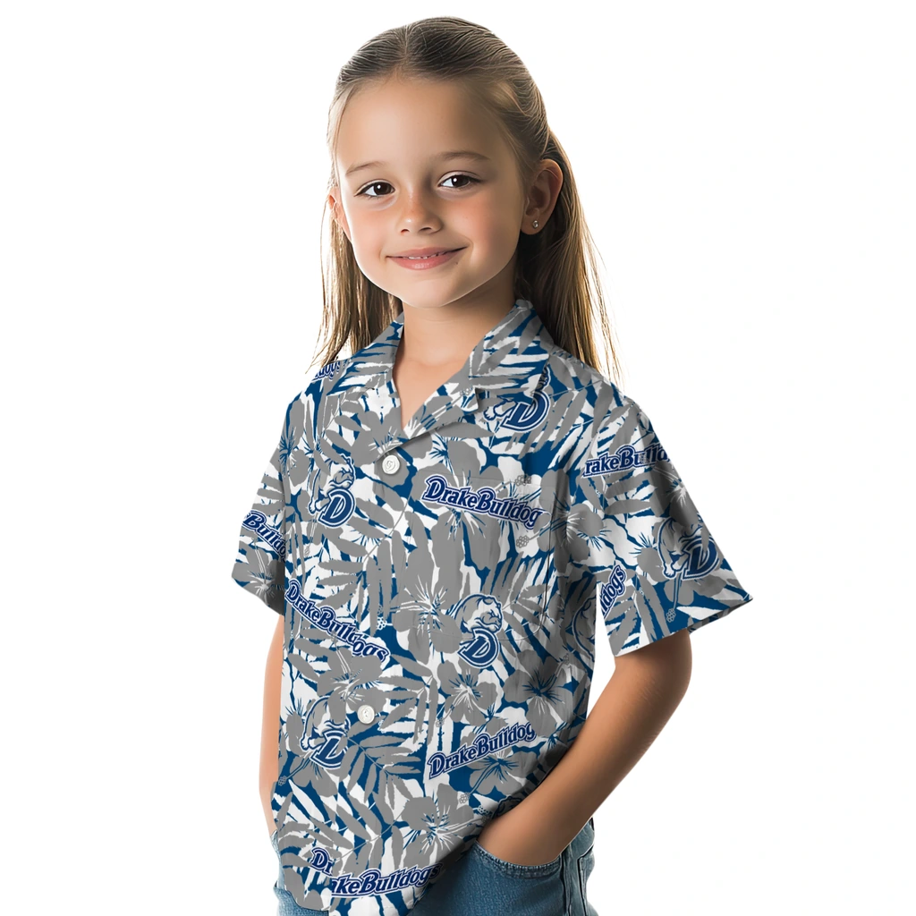 Drake Bulldogs Hawaiian Shirt - Hibiscus Overlay drake bulldogs hibiscus overlay hawaiian shirts premium grade