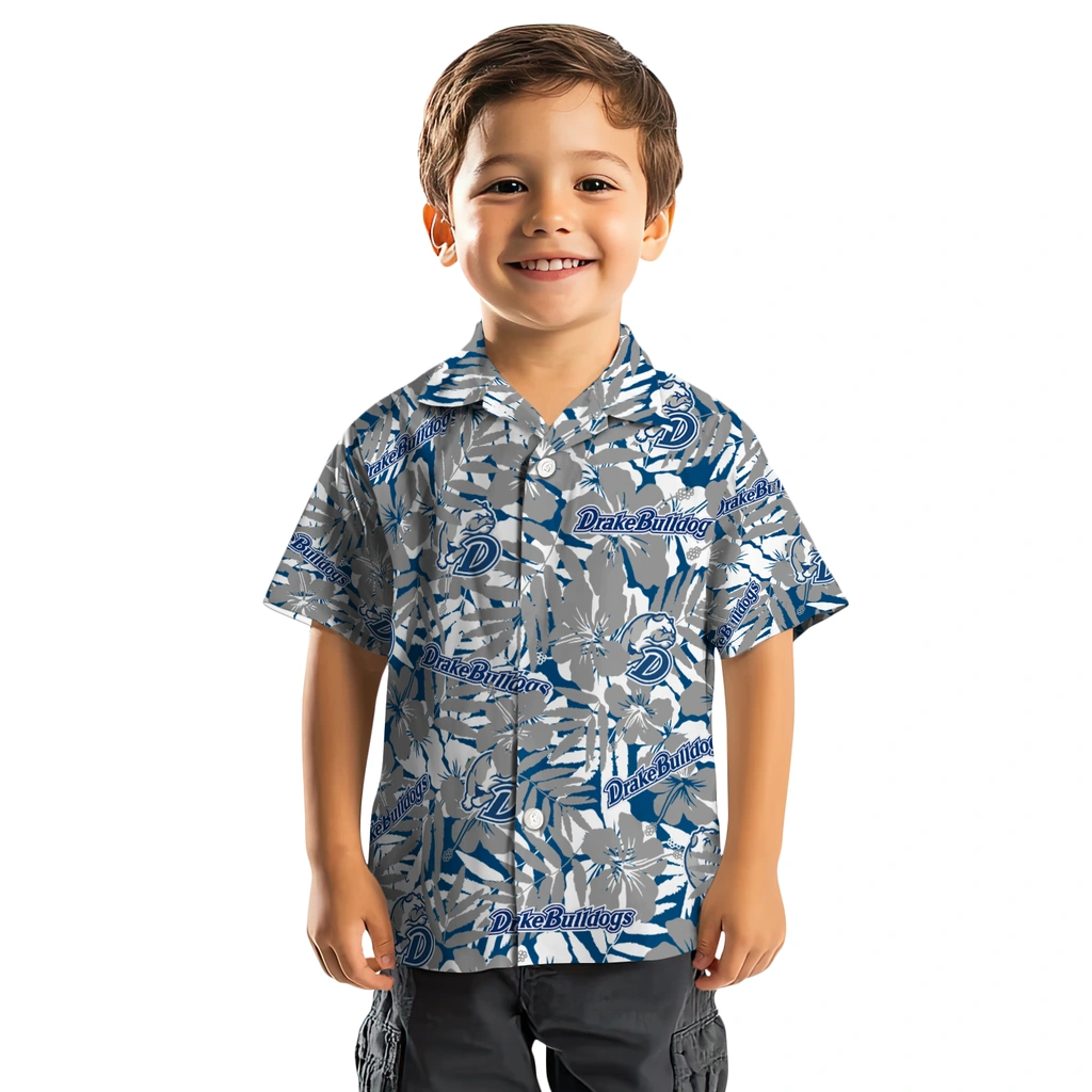 Drake Bulldogs Hawaiian Shirt - Hibiscus Overlay drake bulldogs hibiscus overlay hawaiian shirts top rated