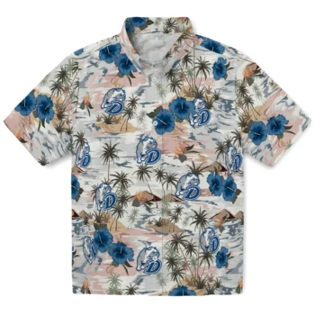 drake bulldogs hibiscus seaside white hawaiian shirts best selling