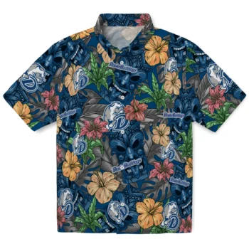 drake bulldogs tiki jungle blue hawaiian shirts best selling