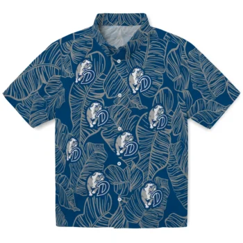 drake bulldogs leaf outline blue hawaiian shirts best selling
