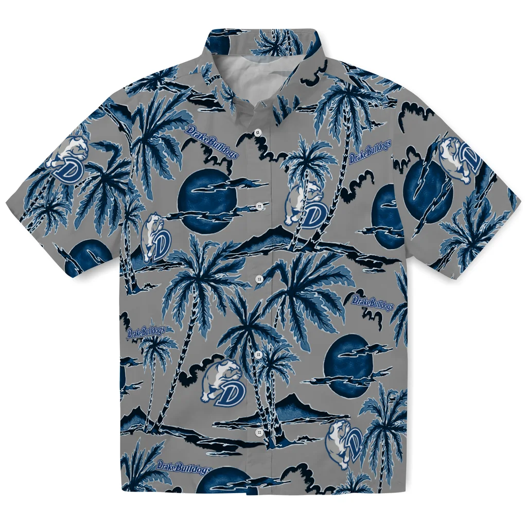 Drake Bulldogs Hawaiian Shirt - Palm Sunset drake bulldogs palm sunset hawaiian shirts best selling