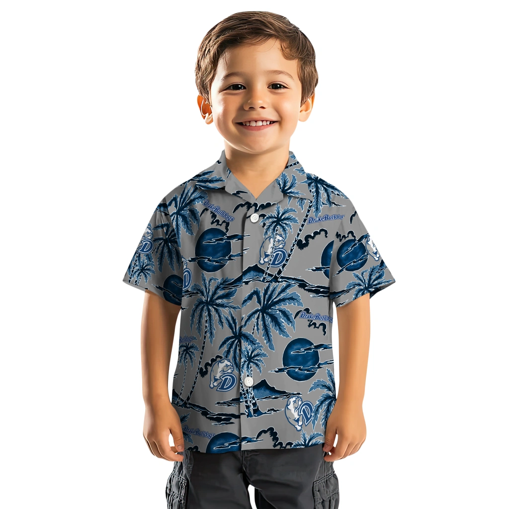 Drake Bulldogs Hawaiian Shirt - Palm Sunset drake bulldogs palm sunset hawaiian shirts top rated