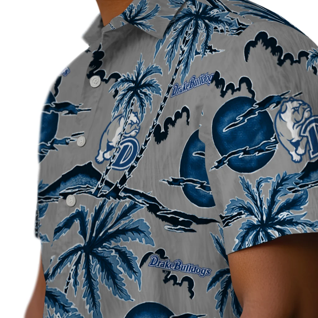 Drake Bulldogs Hawaiian Shirt - Palm Sunset drake bulldogs palm sunset hawaiian shirts trendy