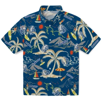 drake bulldogs palm tree island blue hawaiian shirts best selling