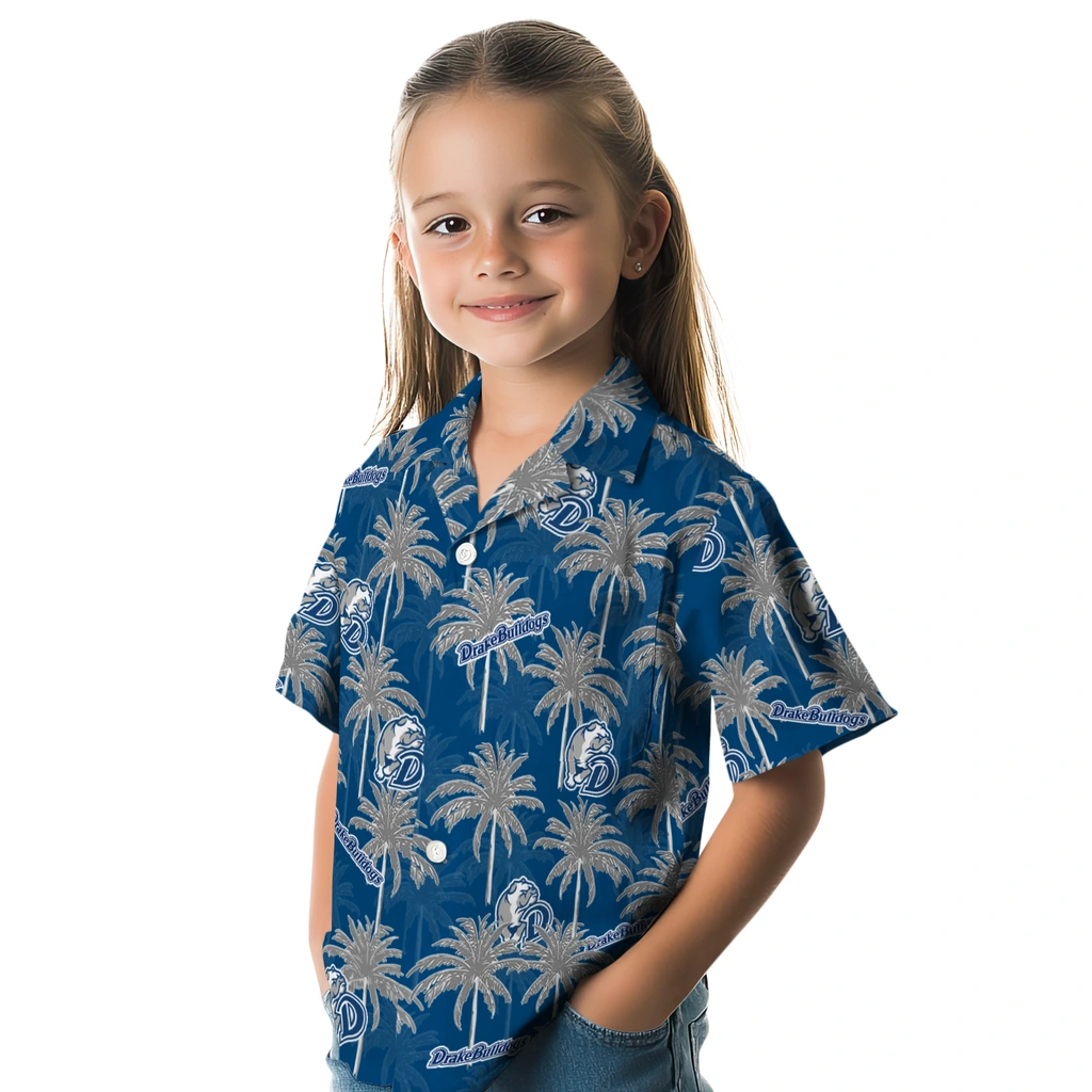 Drake Bulldogs Hawaiian Shirt - Palm Tree Motif drake bulldogs palm grove blue hawaiian shirts premium grade