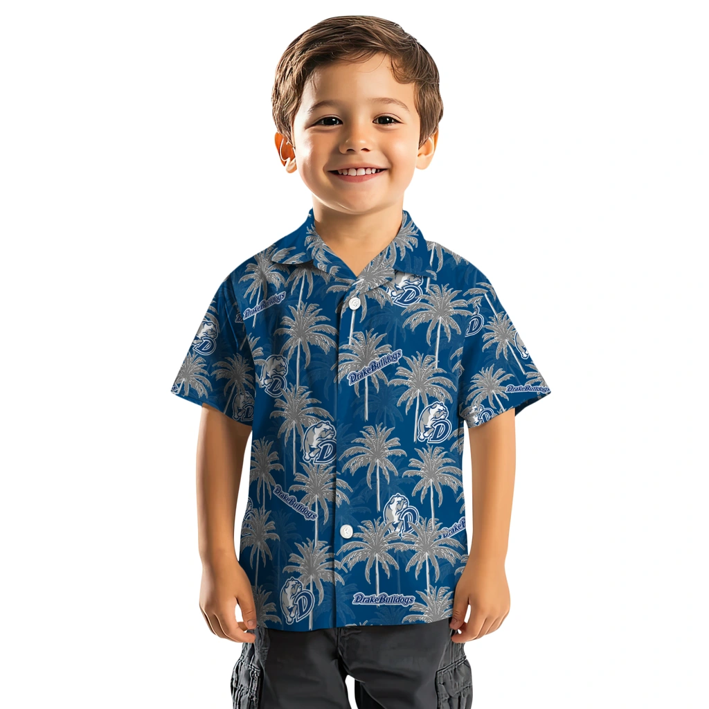 Drake Bulldogs Hawaiian Shirt - Palm Tree Motif drake bulldogs palm grove blue hawaiian shirts top rated