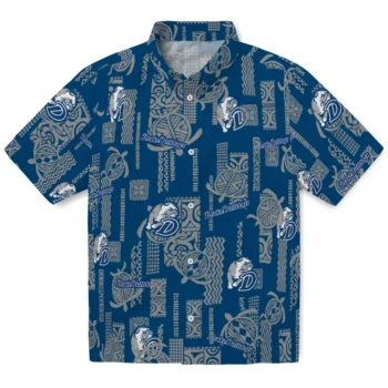 drake bulldogs turtle lines blue hawaiian shirts best selling