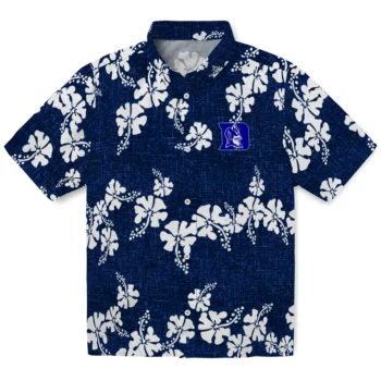 duke blue devils hibiscus petals blue hawaiian shirts best selling
