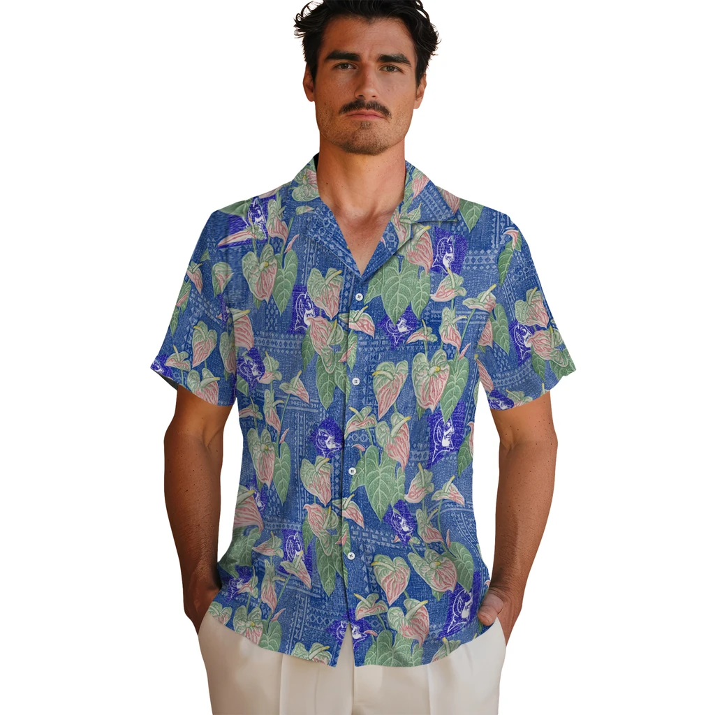 Duke Blue Devils Hawaiian Shirt - Anthurium Overlay duke blue devils anthurium overlay blue hawaiian shirts fashion forward