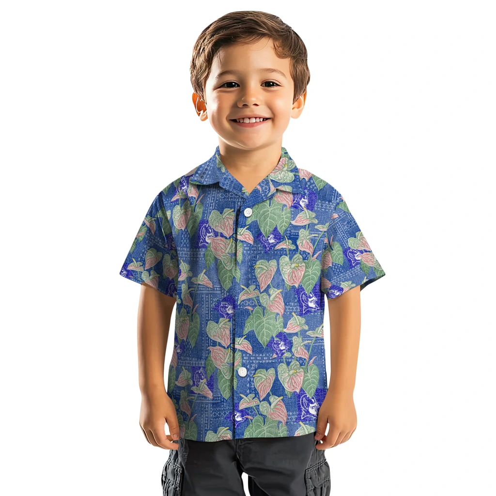 Duke Blue Devils Hawaiian Shirt - Anthurium Overlay duke blue devils anthurium overlay blue hawaiian shirts top rated