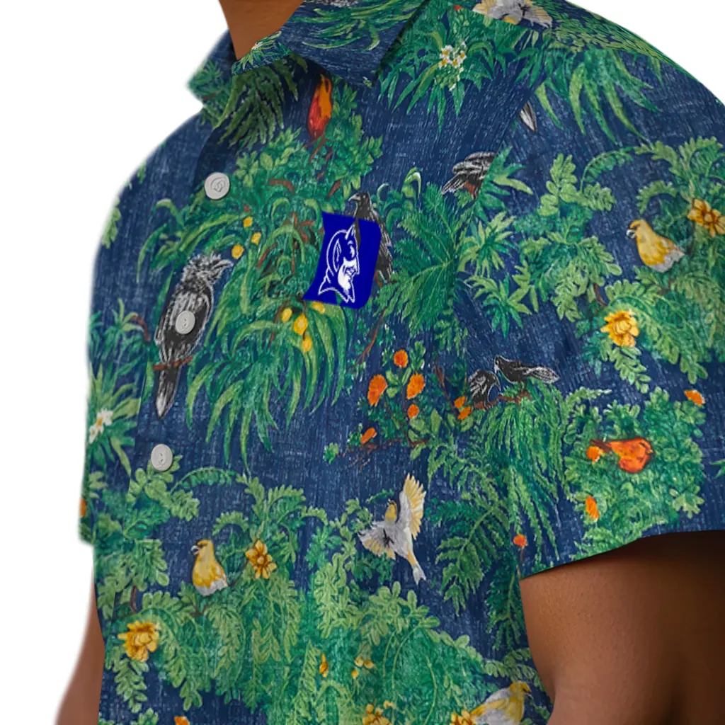 Duke Blue Devils Hawaiian Shirt - Bird Canopy duke blue devils bird canopy green hawaiian shirts trendy